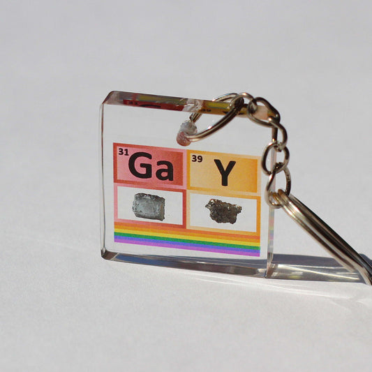 Gay keychain 30x30 mm, Ga + Y