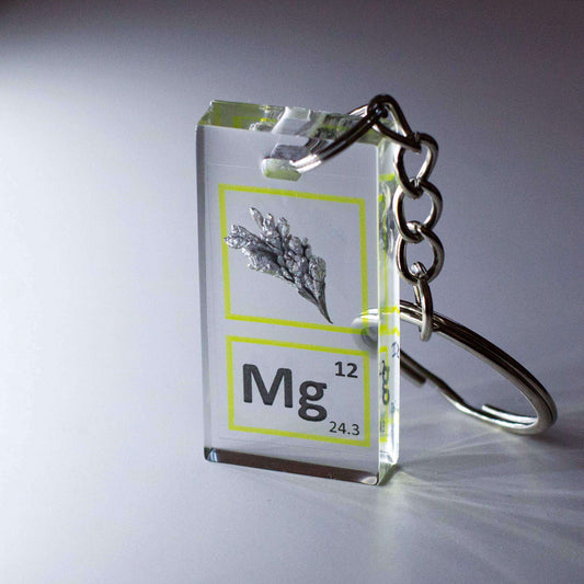 Magnesium crystal keychain 20x40 mm, 99.99%, Mg