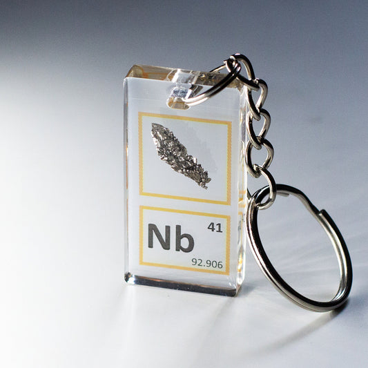 Niobium crystal keychain 20x40 mm, 99.99%, Nb