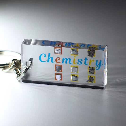 Crossword Chemistry keychain 20x40 mm, 3 metals