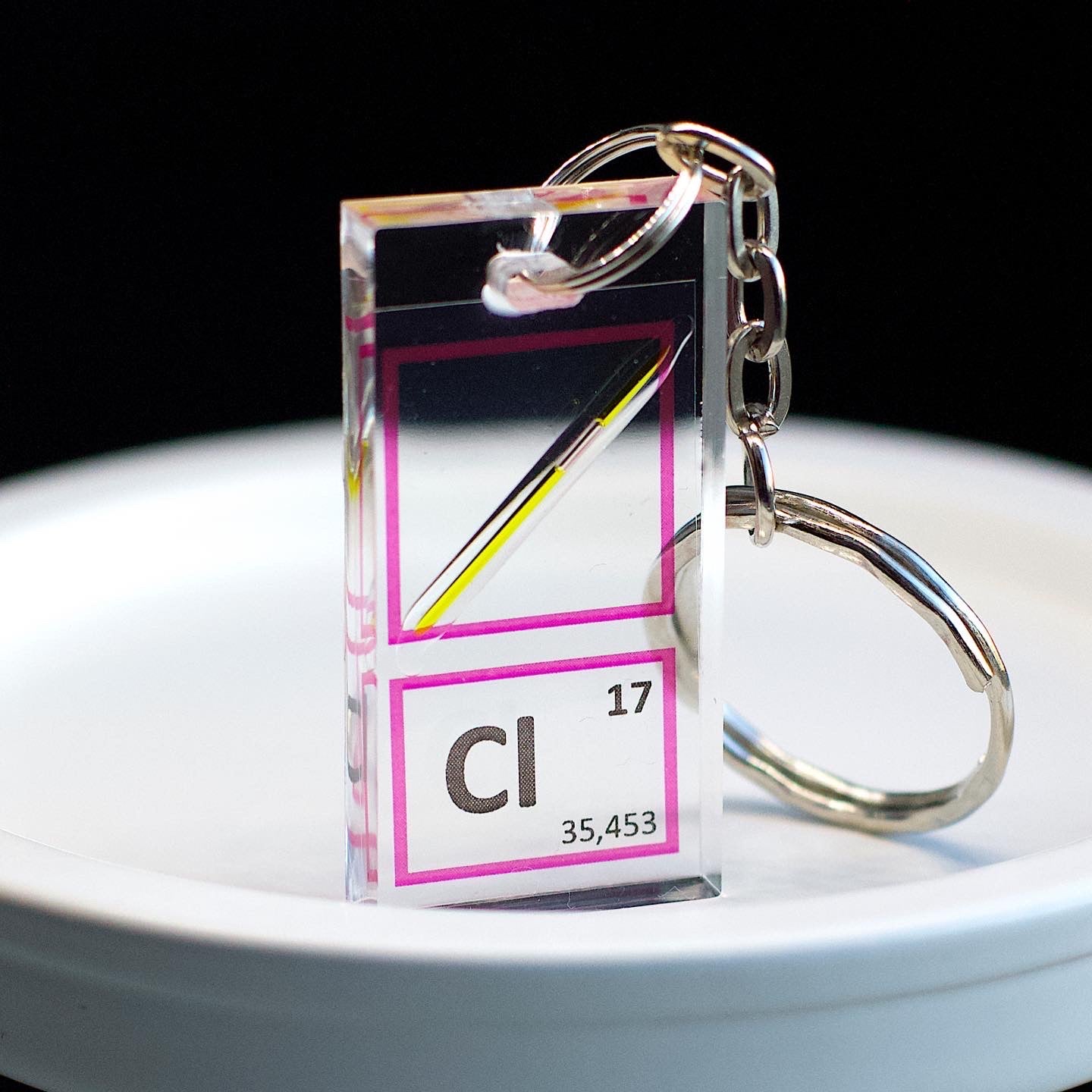 Liquid chlorine keychain 20x40 mm, 99.9% Cl