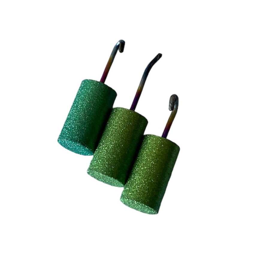 Anodized green niobium cylinder (Nb), 5x10 mm, 99.9%, 1.5 g. - 1 piece
