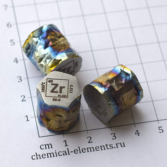 Zirconium crystal cylinder (Zr), 20x17 mm, 99.9%, 30 gr.