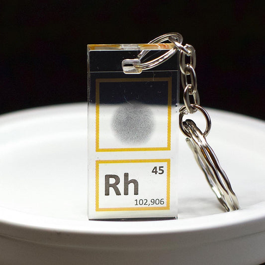 Rhodium keychain 20x40 mm, 99.9%, Rh