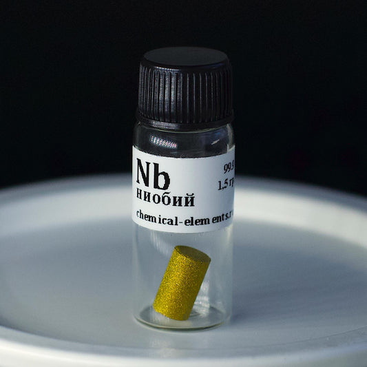 Anodized gold niobium cylinder (Nb), 5x10 mm, 99.9%, 1.5 g. - 1 piece
