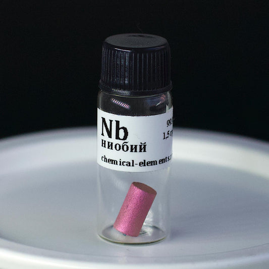 Anodized pink niobium cylinder (Nb), 5x10 mm, 99.9%, 1.5 g. - 1 piece